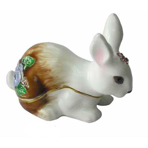 Easter Rabbit Trinket Box Rabbit Trinket Box Crystals Rabbit Trinket Jewelry Box Bejeweled Easter Bunny Jewelry Box