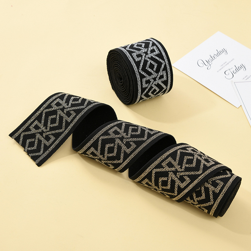 personalized custom logo knitted nylon jacquard ribbon for underwear waistband elastic jacquard band