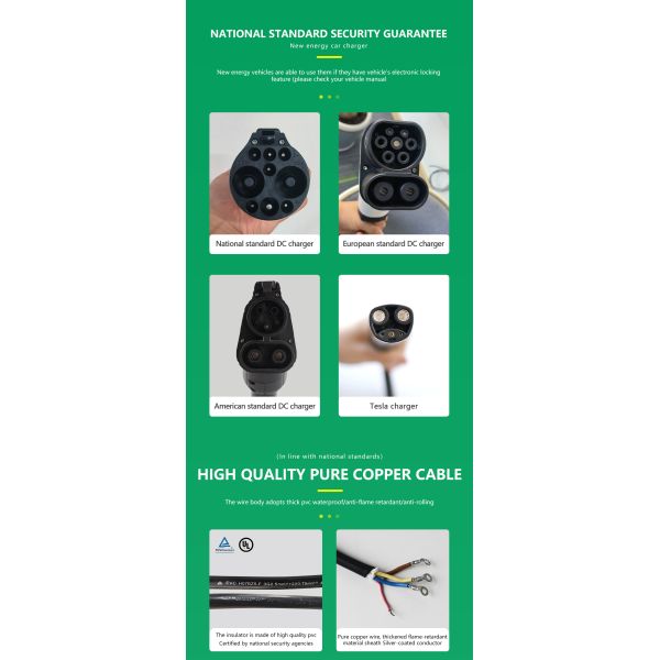 GBT DC Portable EV Charger 9A/2KW Output Power with Temperature Protection 9-Hole Prophylactic Condition