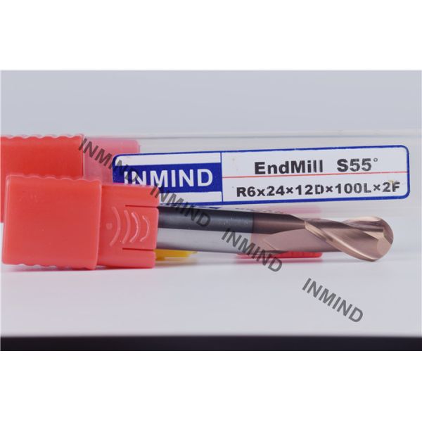 12 mm AOL 100 mm Ball End Milling Cutter , High Precision Milling Cutting Tools