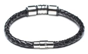 Quality Leather Bracelet, Stainless Steel Clasp for sale