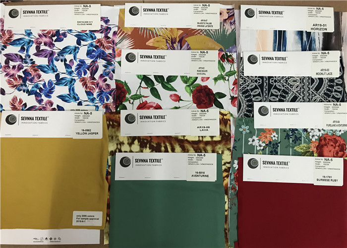 Colorful Designs Recycled Polyester Fabric Digital Sublimated Semi Dull Graphic Pattern