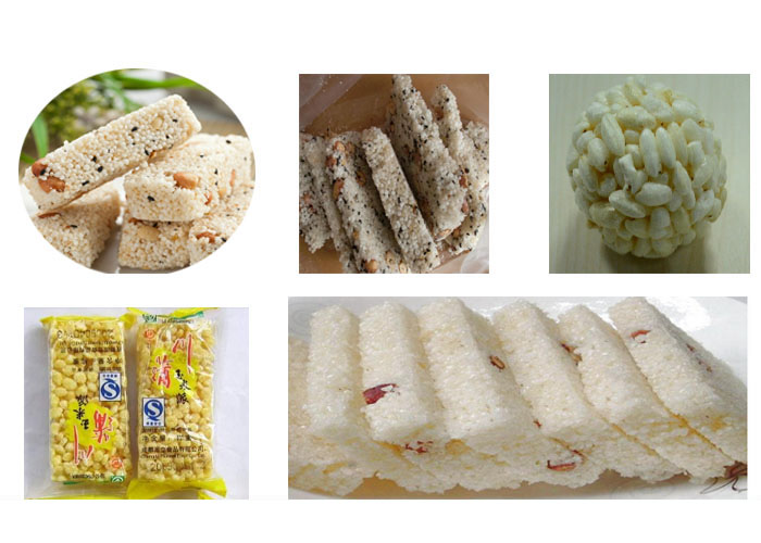 Puffed / baked Cereals ,sugar, syrup,sesame,peanut, honey bar forming machine