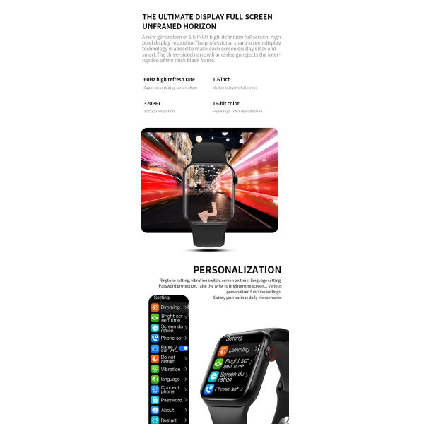 New High quality HW18 1.6inch screen bluetooth call smart watch