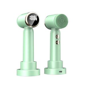 Quality 1000mAh Rechargeable Facial Cleansing Brush Green Waterproof Electric Cleansing Brush for sale