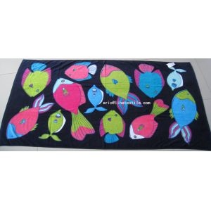 Quality 100% cotton printed beach towel , velour , 100x180cm , gsm450 for sale