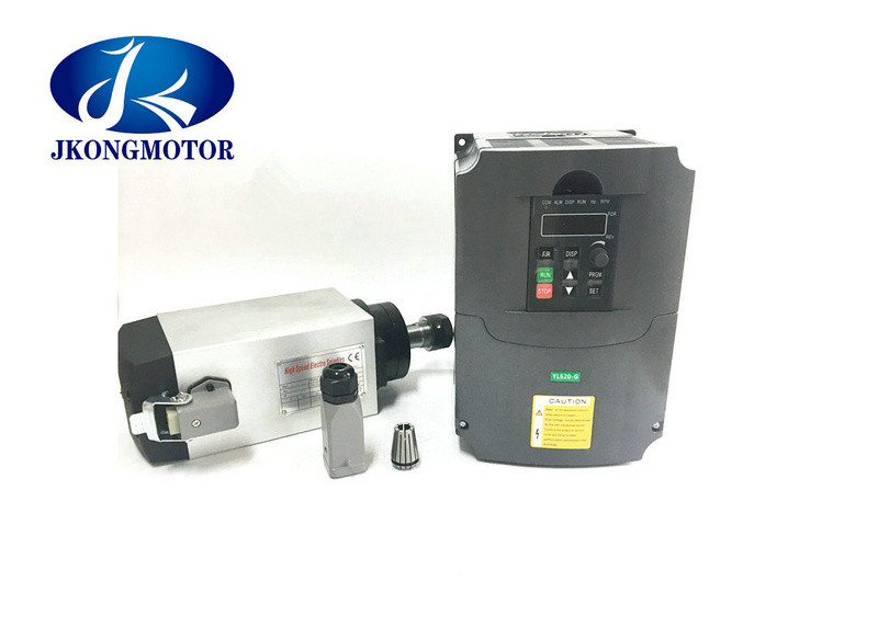 6KW ER32 380V 12A Square AC Spindle Moto With Belt For Engraving Milling