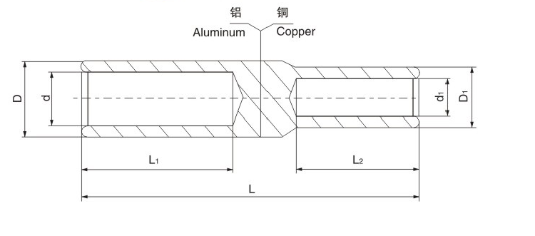 High quality Copper-Aluminum connecting tubes for electric power fittings