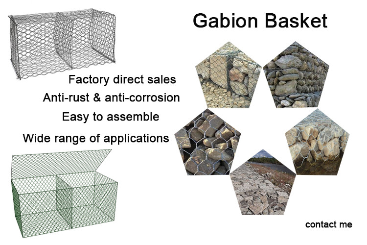 Easy Installation Woven Iron Wire Mesh Gabion Box 100mm X 80mm For Retaining Wall Construction Projects