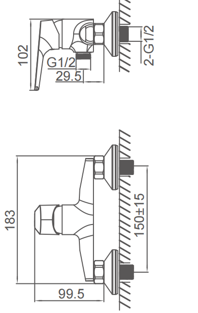 1 Function Surface Mounted Bath Shower Mixer Bathtub Faucet Mixer