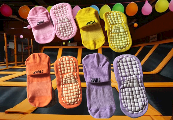 Elevated Sportz reusable grip socks customized size trampoline park socks polyester anti slip socks