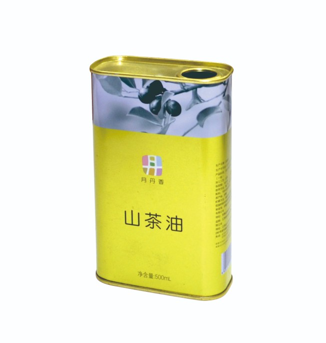 DADI 250ml Food Grade Cooking Oil Carry Tin Container, 500ml Rectangle Tinplate Metal Storage Food Oil Can