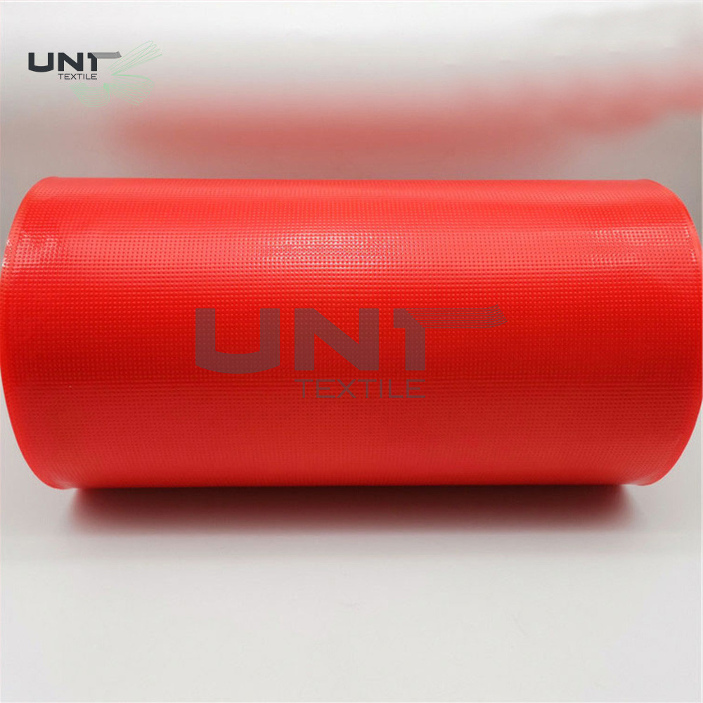 Red Color Embroidery Backing Fabric 100% LDPE Glue Hot Melt Fusible Film For Computer Embroidery