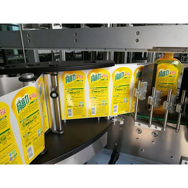 Auto Single Side Square Bottle Labeling Machine / Self Adhesive Labeling System