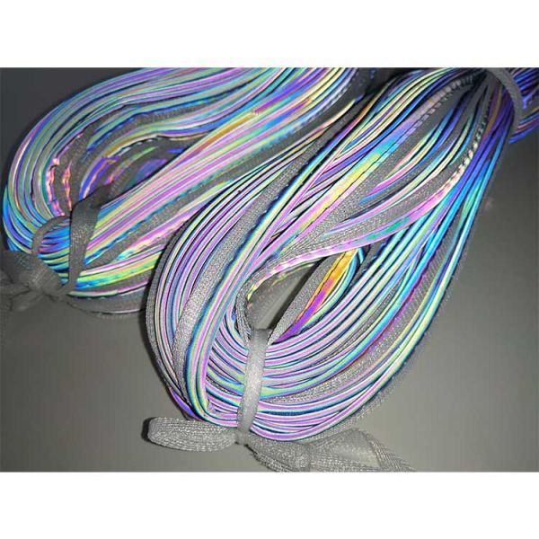 High Light Reflective Silver Rainbow Color Reflective Yarn 2mm / 3mm