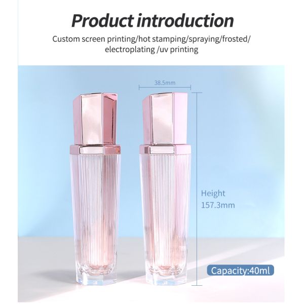 Plastic Acrylic Bottles Cosmetic Packaging Containers 40ml UV Printing for Packaging