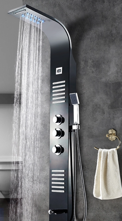 Hotel ODM 304SUS Shower Panel Faucets With Led Light