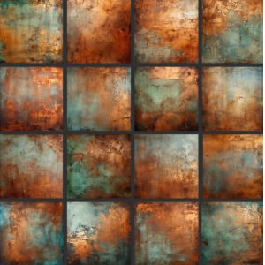 Quality Green / Brown Patina Copper Sheet Unevenness Touch Easy To Clean for sale