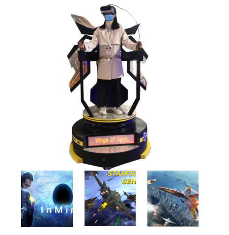One Player Size 1.56×1.6×2.66M VR 360 Flight Simulator With Rotating Platform