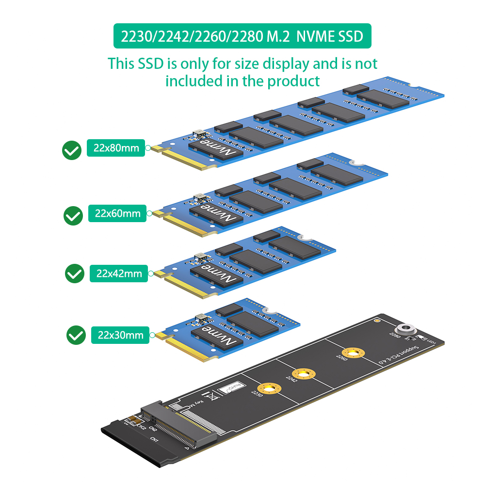 90 Degree M.2 NVMe SSD Extension Cable 30cm High Speed Data Transfer