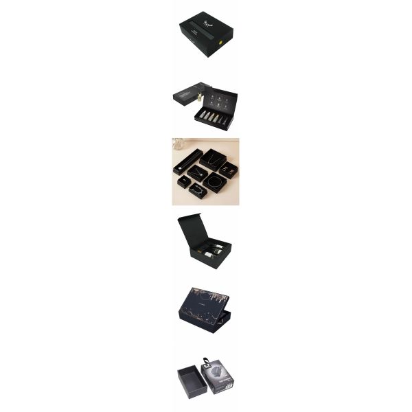 Finished high-end packaging boxes made from black solid board