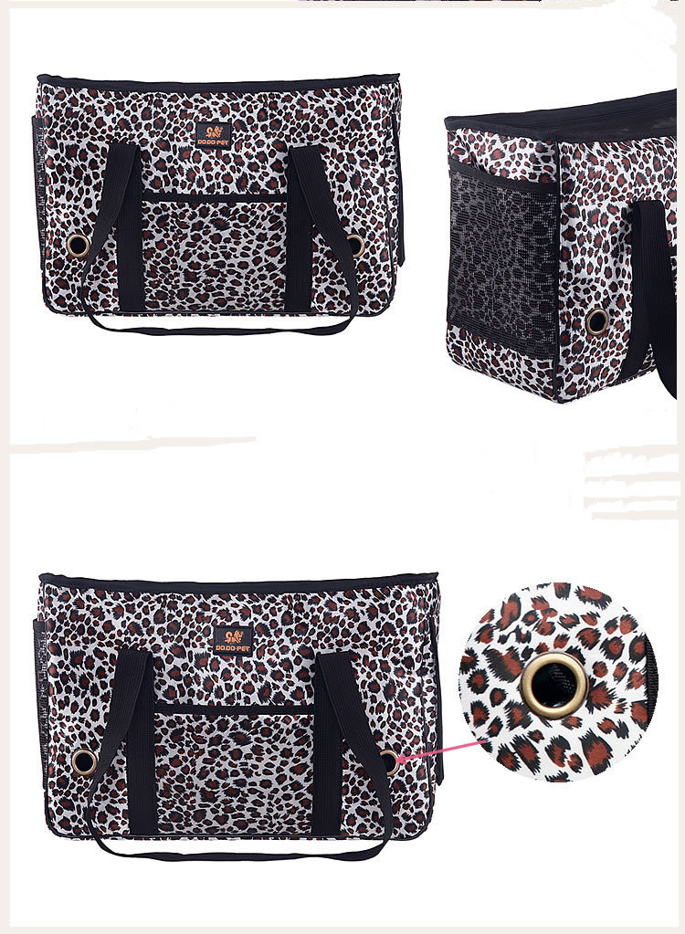 New Leopard Pet Outdoor Products Dog Carriers Shoulder Bags