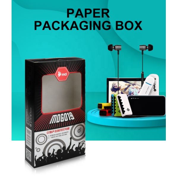 Custom Printing Logo Electronic Product Carton Charger Paper Packaging Box Earphone Headset Package Carton USB Cable Paper Box