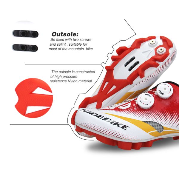 Sports Safety MTB Cycling Shoes , Mountain Bike Cycling Shoes Easy Adjustment