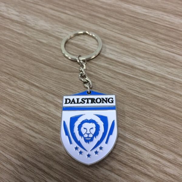 Factory Custom Dalstrong Knife Cutlery Logo Metal Keychain Key Ring Shield Shape - 4" Long