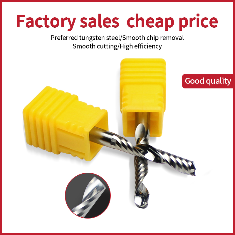 Good Quality Cheap Price 6mm Solid Carbide Single Flute End Mill for Acrylic CNC Router Bit Wood Cutter Bit
