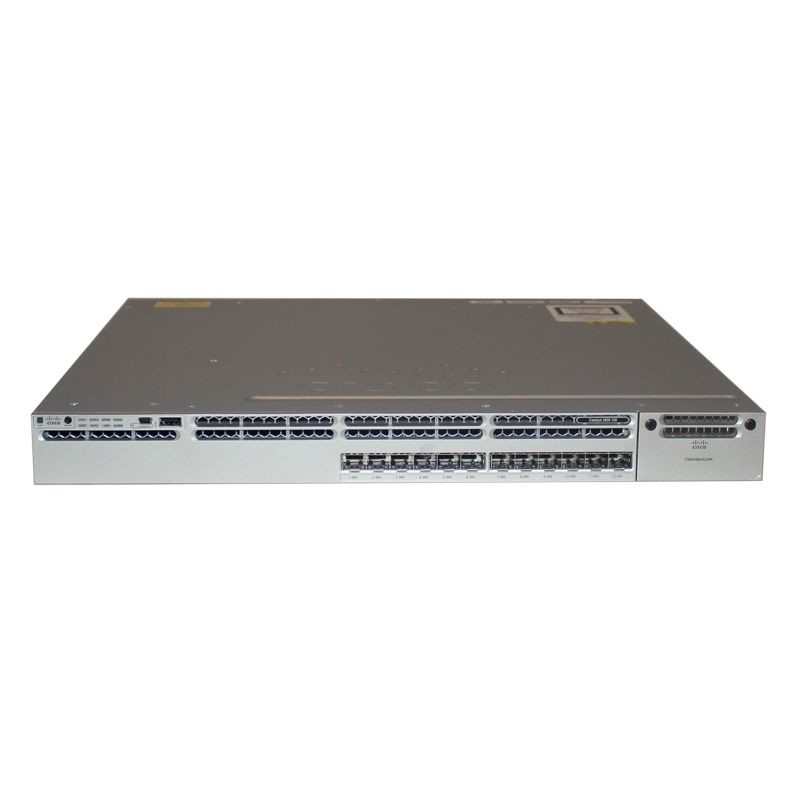 WS-C3850-24T-S Cisco Switch 3850 Catalyst 24 Port Data IP Base 10/100/1000Mbps Stackable 24 10/100/1000 Ethernet ports, with 350WAC power supply