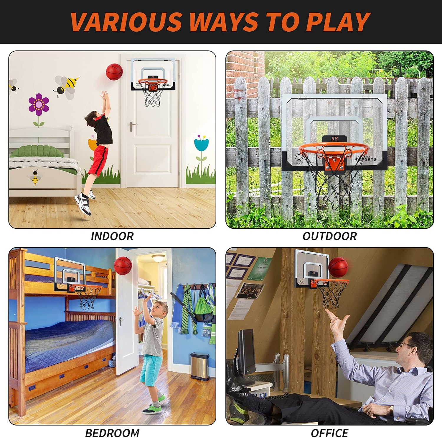 Kids Room Basketball Game Gifts Toys Age Range 8 to 13 Years Indoor Mini Basketball Hoop Balls Net
