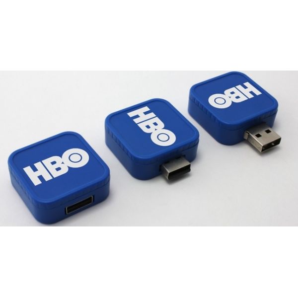 Square Swivel 2GB Plastic USB Flash Drive Micro USB 2.0 / 3.0
