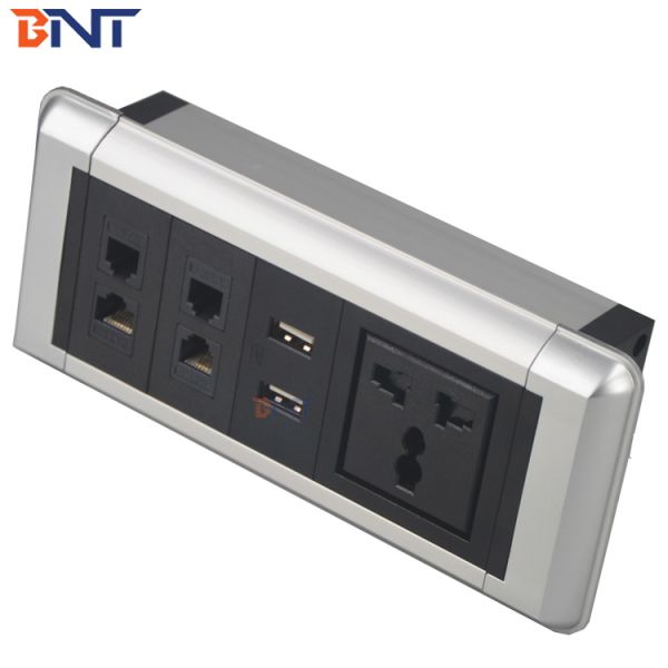 Smart office table mount multi function desk power data socket with USB charger