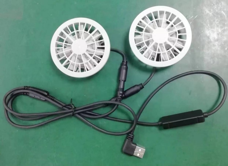 Lightweight Summer Cooling Pants Fan Slim 25mm Two Fans Connected With USB Switch Cable
