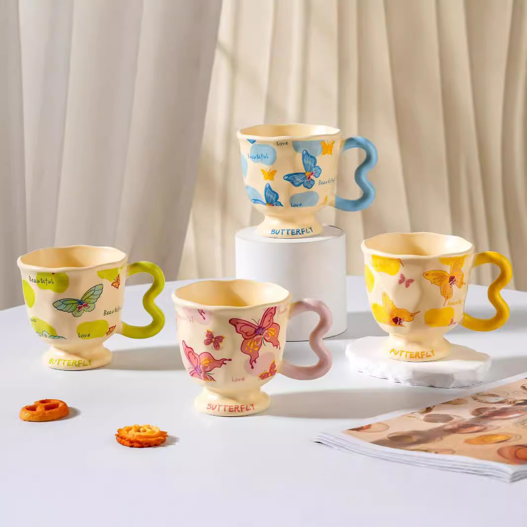 Butterfly Ceramic Mug with USB Heating Base 300ml
