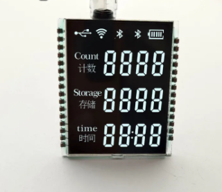 Small Size VA LCD Display with 3 Line 4 Digits Black Segment Screen and 6 O'clock Viewing Angle 30PIN