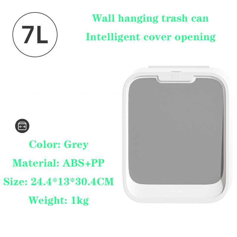 Household Wall Mounted Trash Can 7L Smart Trash Can For Kitchen