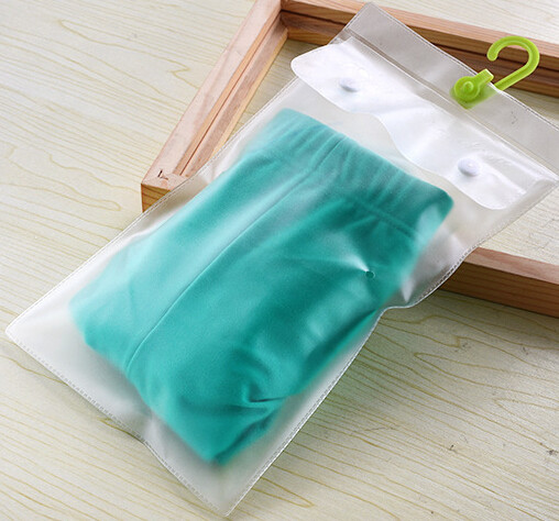 Recyclable EVA Plastic Bag Button Hanger For Garment , Underwear , Cloth Packaging