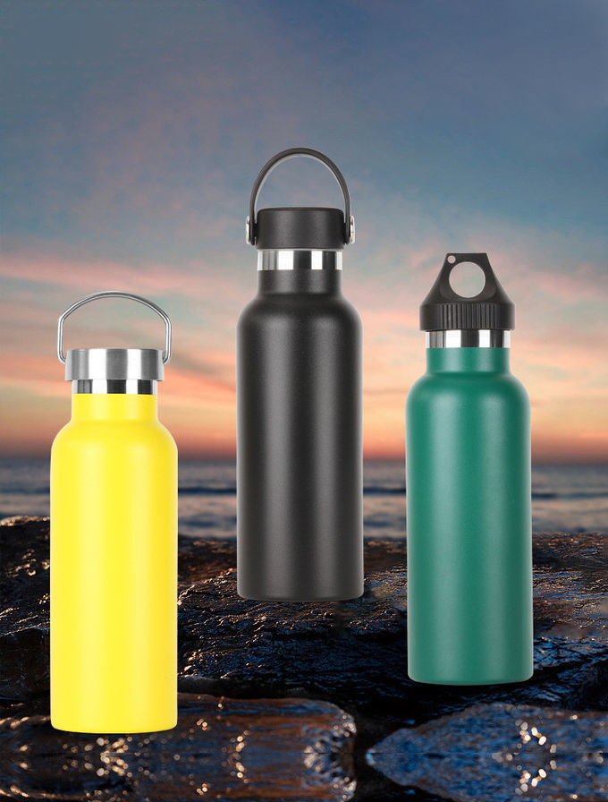 20oz Aluminum Water Bottles Bulk Reusable Water Bottles Lightweight Leak Proof Aluminum Sports with Twist Cap Buckle for Gym, Hiking, Cycling, Camping
