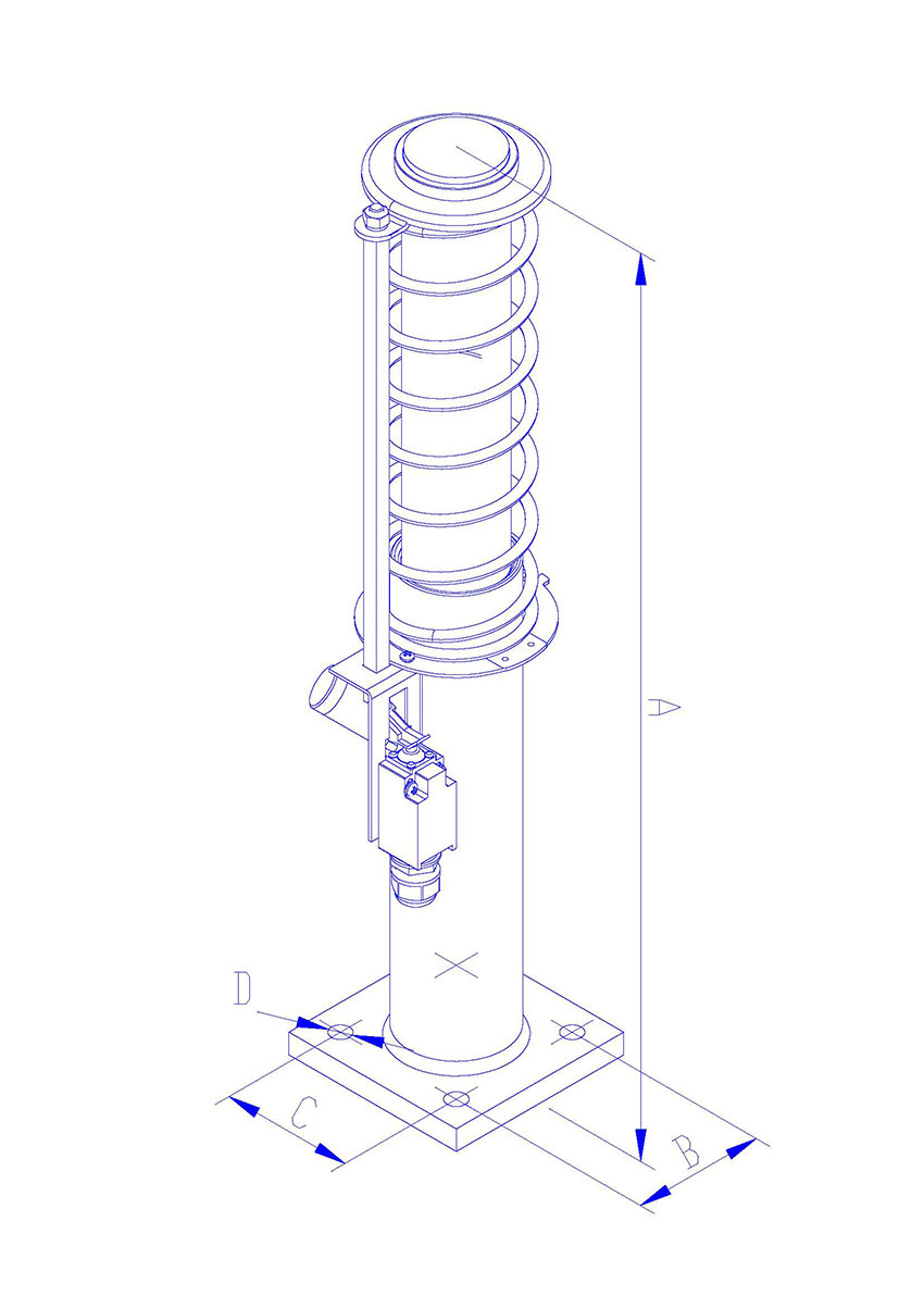 210mm Stroke Lift Hydraulic Buffer For Passenger Elevator Safety System Parts