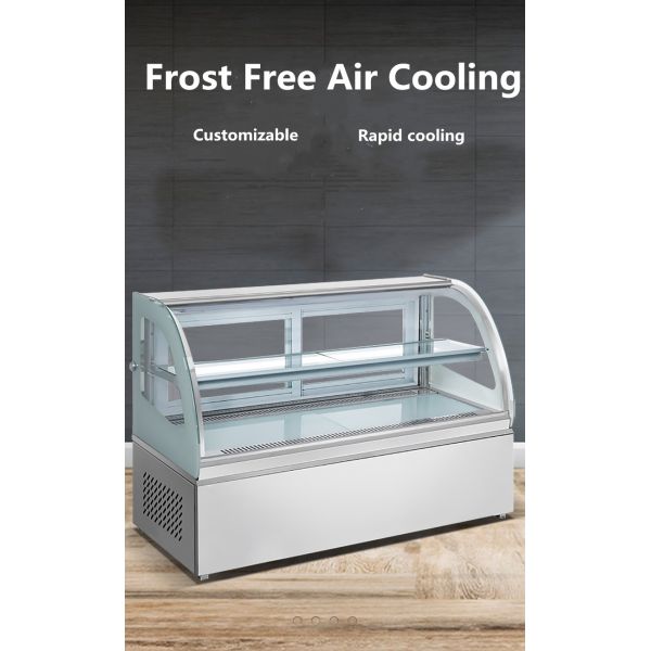 Anticorrosive Pastry Table Top Cake Display Chiller Practical Glass Material