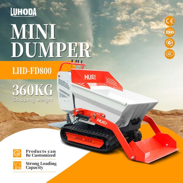 Agricultural Hydraulic Mini Dumper 800kg Small Manual Tracked Dumper Multifunctional Self Loading Dump Truck