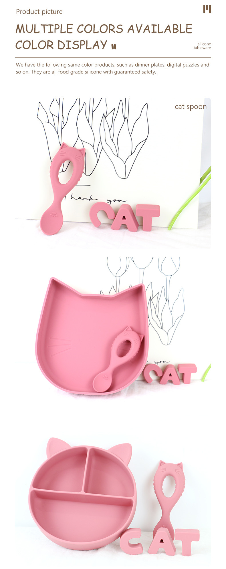 New Arrival Baby Spoon Food Grade Silicone Spoon With Toddler Eco Friendly Kids Feeding Baby Animal Style Silicone Spoon