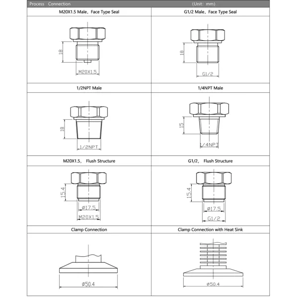Flush Diaphragm Pressure Transmitter level Sensor Silicon Flat Film Sanitary Pressure Transducer