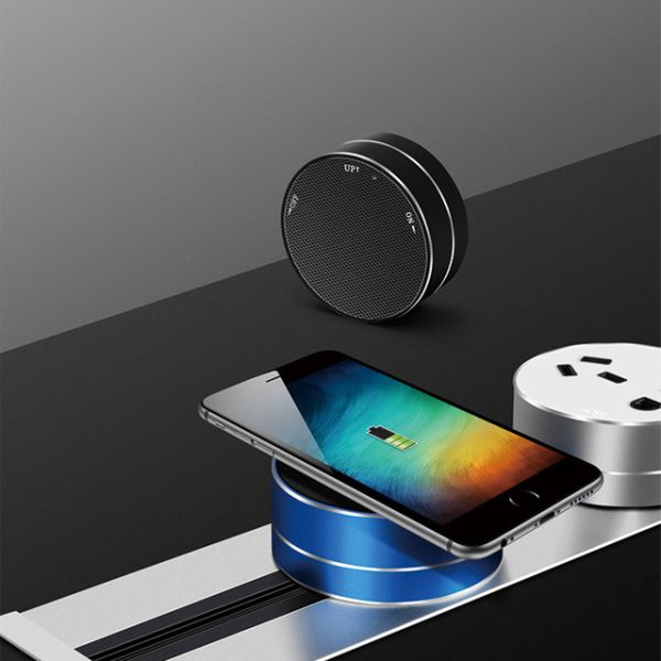 Office Desk Mobile Rail Socket in Silver with Customized Support and Wireless Plug