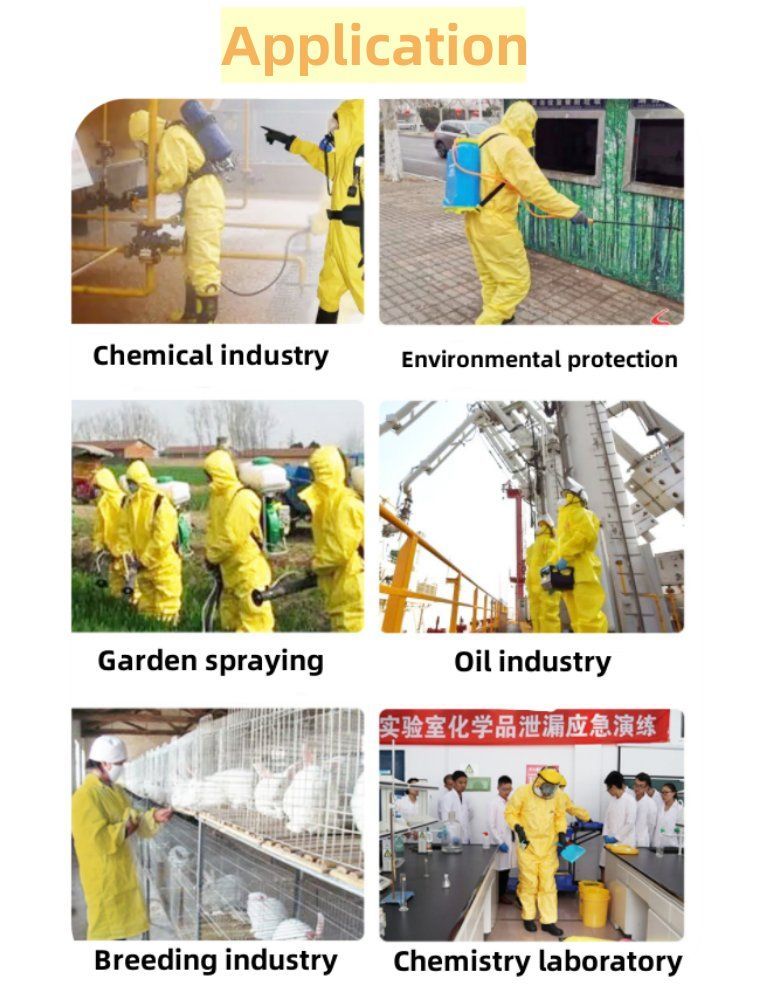 Customized Yellow Disposable Coverall Chemical Resistance Protective Suit