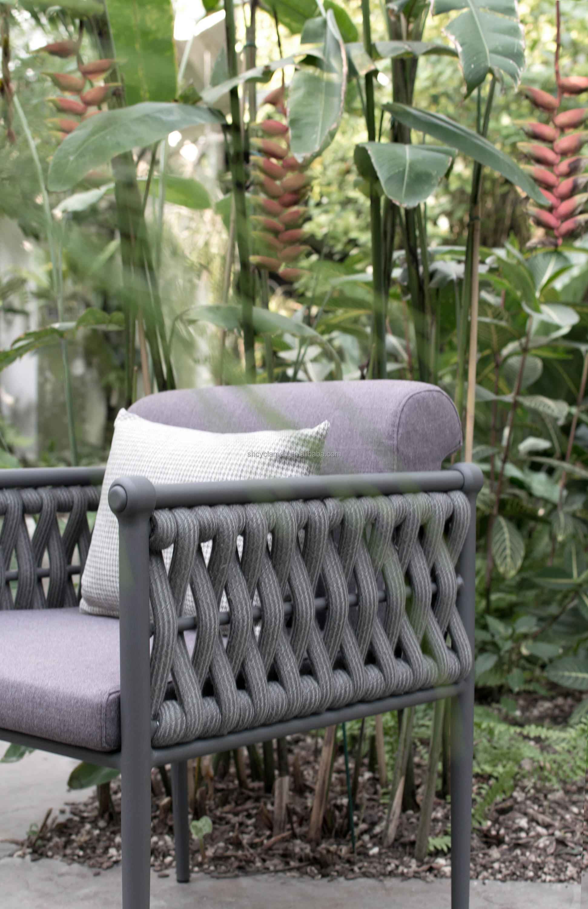 Waterproof UV Resistant Fabric 45D Density Cotton Rattan Garden Furniture Dining Set