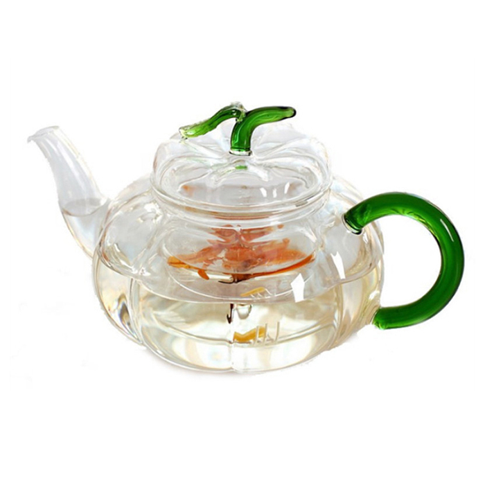 CE Standard Heat Resistant Glass Teapot / Clear Glass Tea Kettle