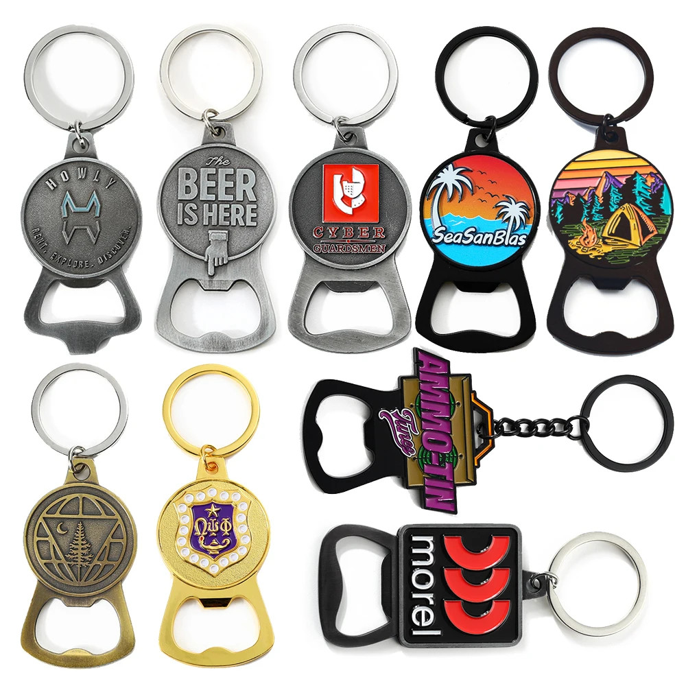 Custom Bottle Opener Stainless Steel Sublimation Metal Beer Keychain Bottle Opener